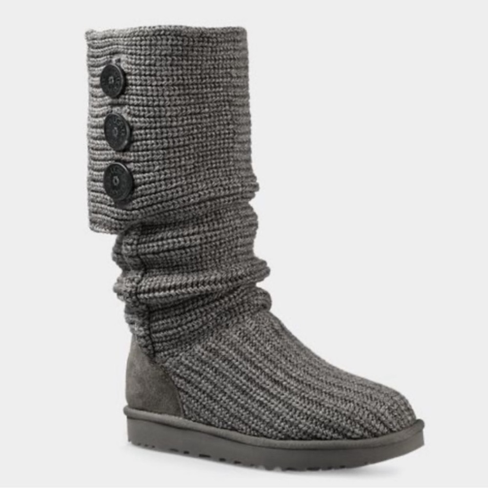 Ugg Grey Classic Cardy Sweater Boots